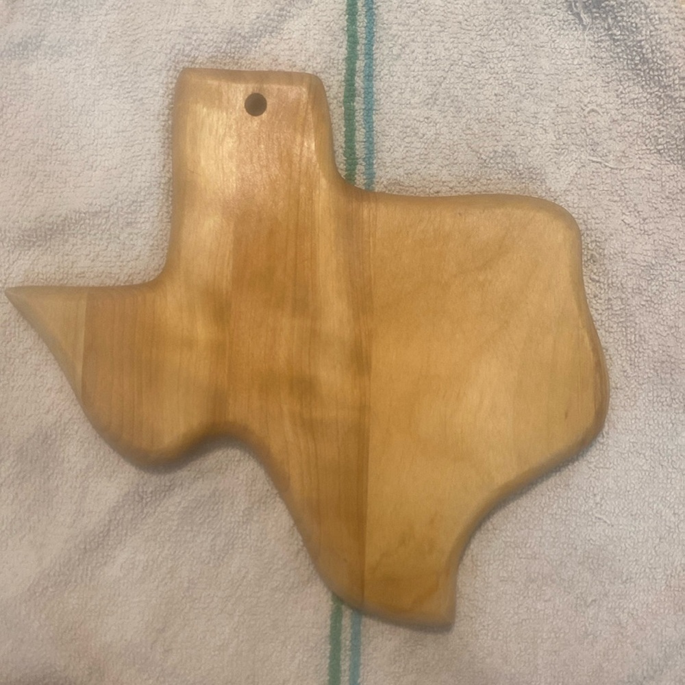 Texas state shape butcher block cutting board